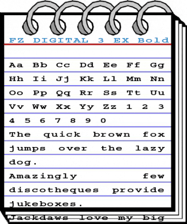 FZ DIGITAL 3 EX Bold Font