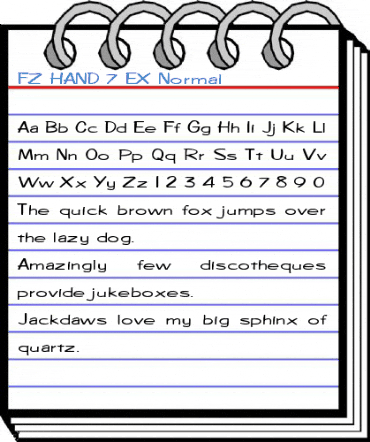 FZ HAND 7 EX Normal Font