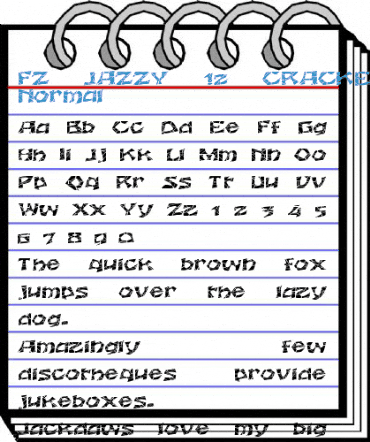 FZ JAZZY 12 CRACKED EX Normal Font