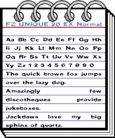 FZ UNIQUE 20 EX Normal Font