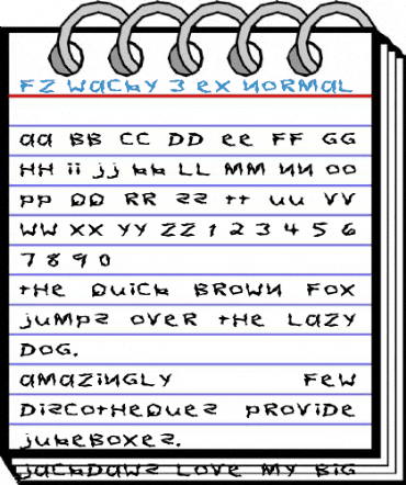 FZ WACKY 3 EX Normal Font