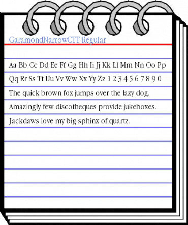 GaramondNarrowCTT Regular Font