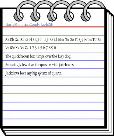 GarryMondrianCond3 LightSH Font