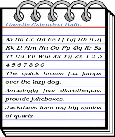 GazetteExtended Font