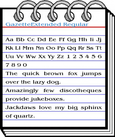 GazetteExtended Regular Font