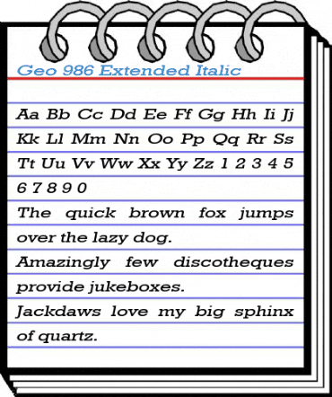 Geo 986 Extended Font