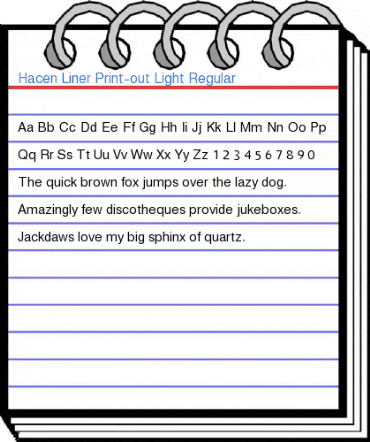 Hacen Liner Print-out Light Regular Font