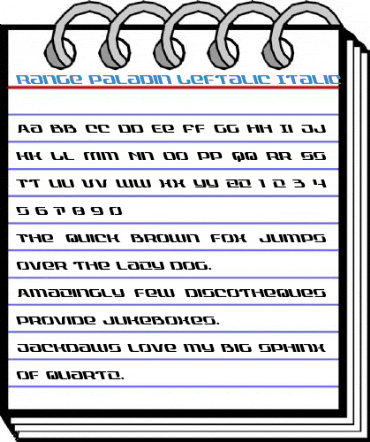 Range Paladin Leftalic Font