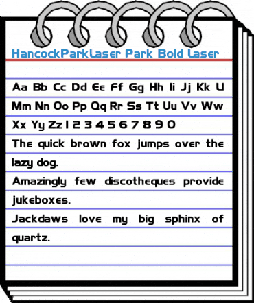 HancockParkLaser Font