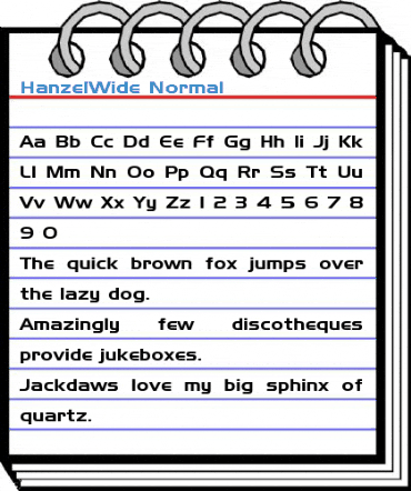 HanzelWide Normal Font