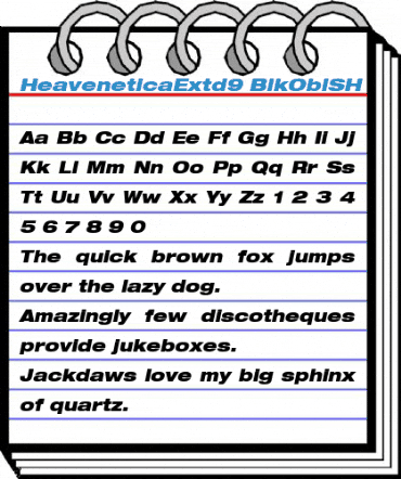 HeaveneticaExtd9 BlkOblSH Font