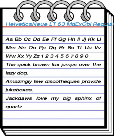 HelveticaNeue LT 63 MdExObl Regular Font
