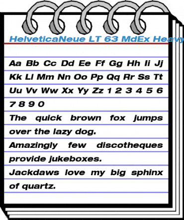 HelveticaNeue LT 63 MdEx HeavyOblique Font