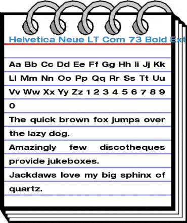 Helvetica Neue LT Com 73 Bold Extended Font