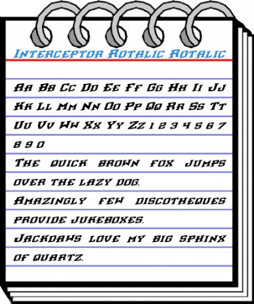 Interceptor Rotalic Font