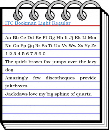 ITC Bookman Light Regular Font