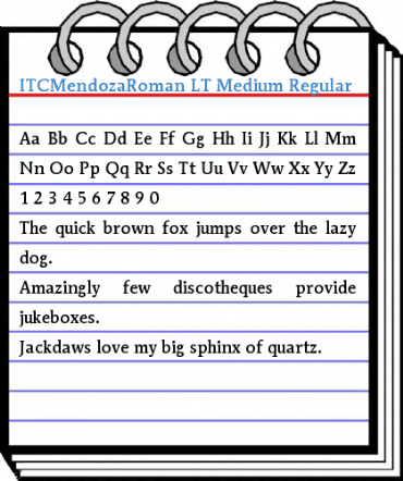 ITCMendozaRoman LT Medium Regular Font