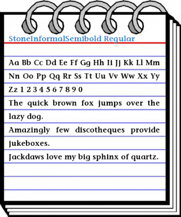 StoneInformalSemibold Regular Font