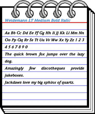 Weidemann LT Medium Font