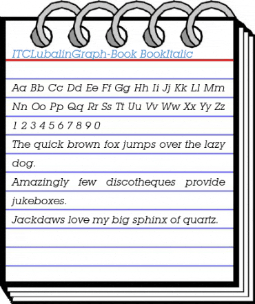 ITCLubalinGraph-Book BookItalic Font