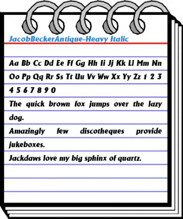 JacobBeckerAntique-Heavy Italic Font