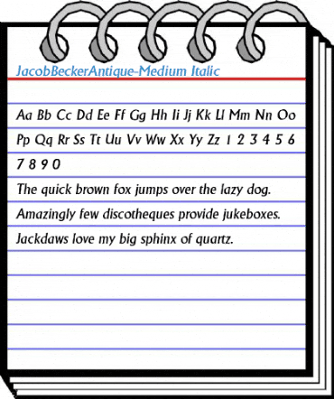 JacobBeckerAntique-Medium Italic Font