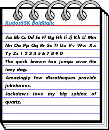 KudosSSK BoldItalic Font