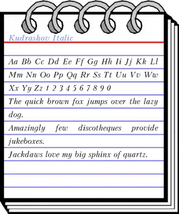 Kudrashov Italic Font