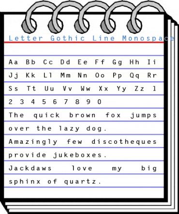 Letter Gothic Line Monospace Font
