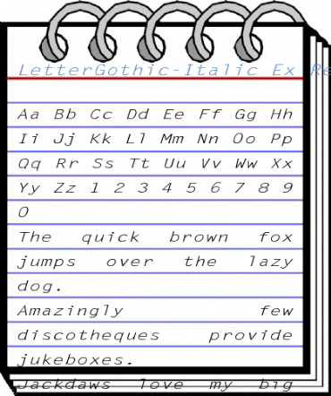 LetterGothic-Italic Ex Regular Font