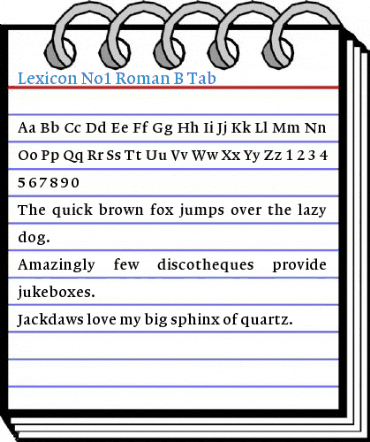 Lexicon No1 Roman B Tab Font