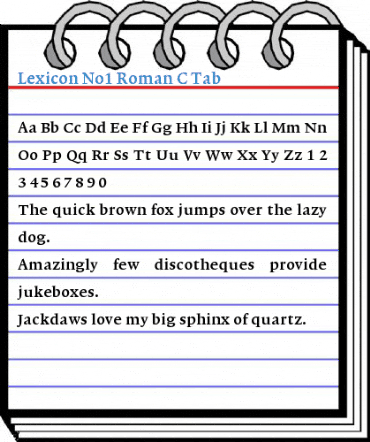 Lexicon No1 Roman C Tab Font