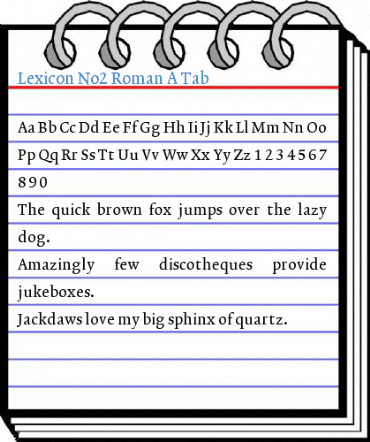 Lexicon No2 Roman A Tab Font