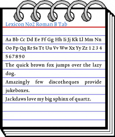 Lexicon No2 Roman B Tab Font