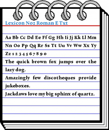 Lexicon No2 Roman E Txt Font