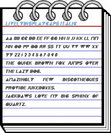 LivelyDisplayCaps Italic Font