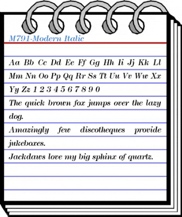 M791-Modern Italic Font