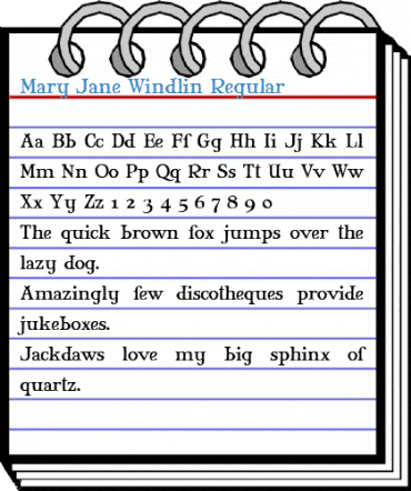 Mary Jane Windlin Regular Font