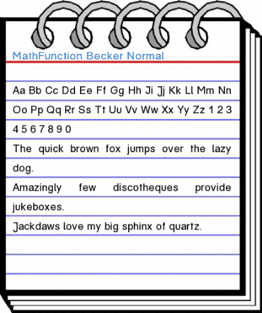MathFunction Becker Normal Font