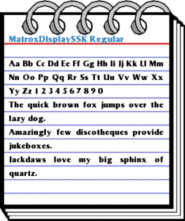 MatroxDisplaySSK Regular Font