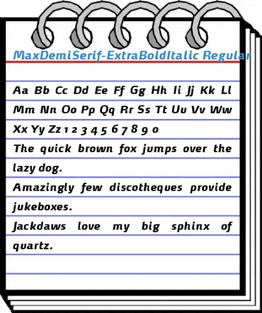 MaxDemiSerif-ExtraBoldItalic Font