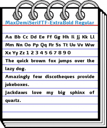 MaxDemiSerifTF-ExtraBold Regular Font