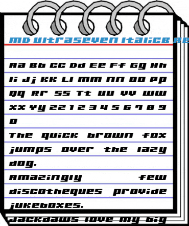 MD UltraSeven ItalicB Regular Font