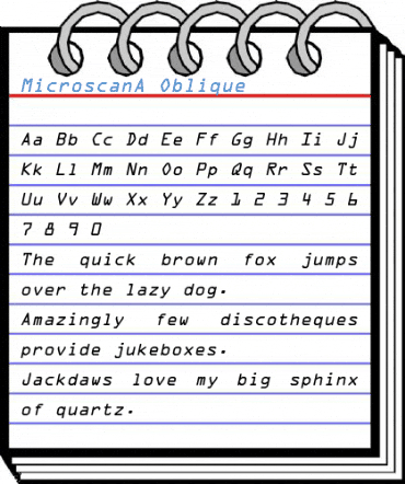 MicroscanA Font