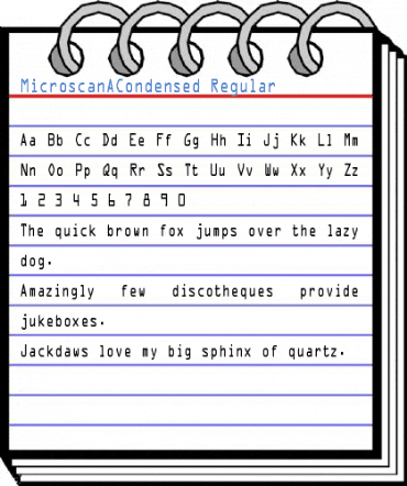 MicroscanACondensed Regular Font