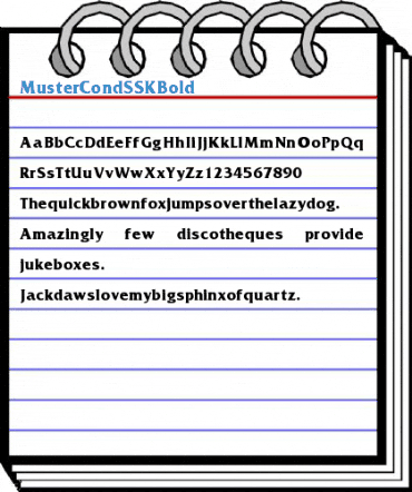 MusterCondSSK Bold Font