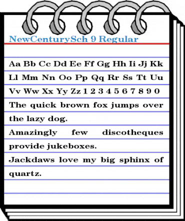 NewCenturySch 9 Regular Font