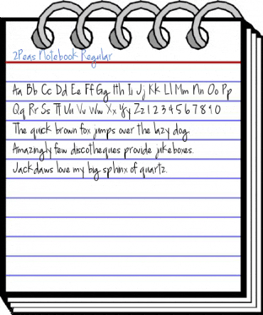 2Peas Notebook Regular Font
