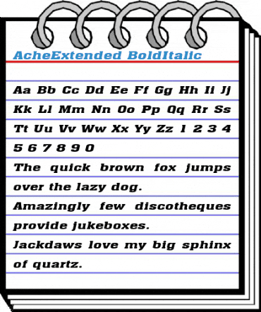 AcheExtended BoldItalic Font