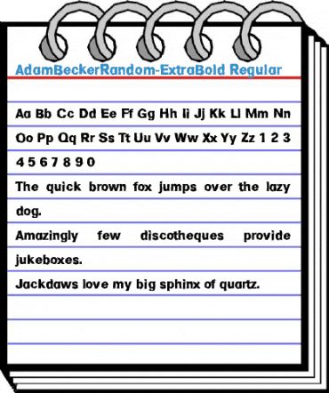 AdamBeckerRandom-ExtraBold Regular Font